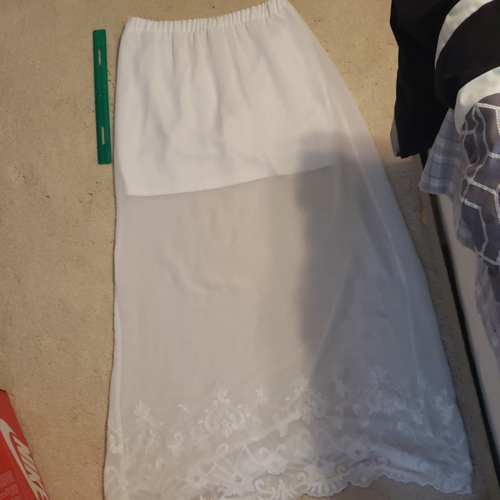 Long Lace White Skirt